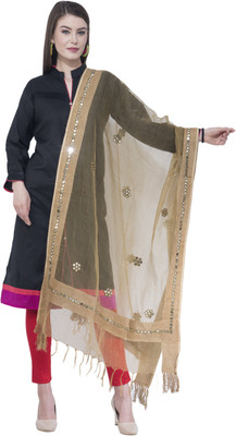 A R SILK Organza Self Design Women Dupatta