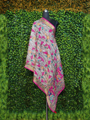 kaizen International Linen Blend Printed Women Dupatta