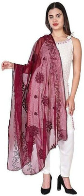LGG Poly Chiffon Embroidered Women Dupatta