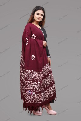 Om Sai Fashion Cotton Blend Solid Women Dupatta