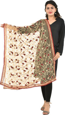 YOUTHQUAKE Cotton Blend Embroidered Women Dupatta