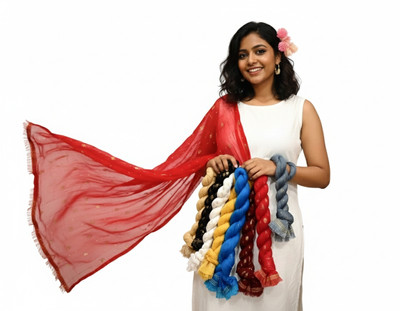 LP Collections Silk Blend Floral Print Women Dupatta