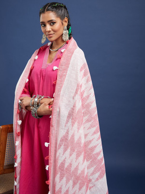 Taavi Cotton Blend Woven Women Dupatta