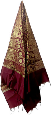 abhikart Silk Blend Woven, Embellished Women Dupatta