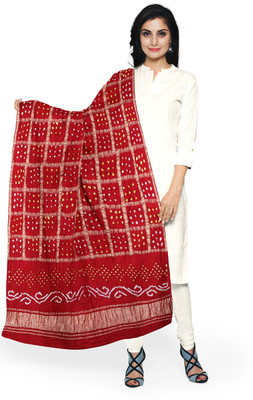 Garvi Gurjari Silk Blend Self Design Women Dupatta