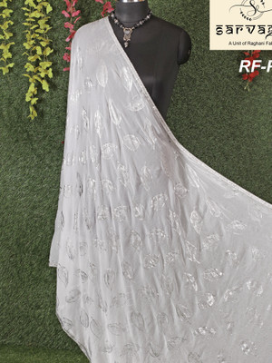 Sarvagun Chiffon Floral Print, Applique Women Dupatta