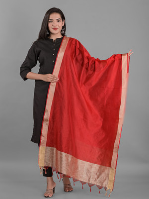 Apratim Poly Chanderi Solid Women Dupatta