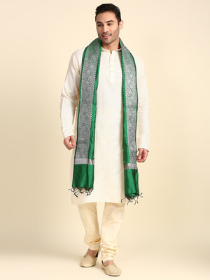 DUPATTA BAZAAR Silk Blend Woven Men Dupatta