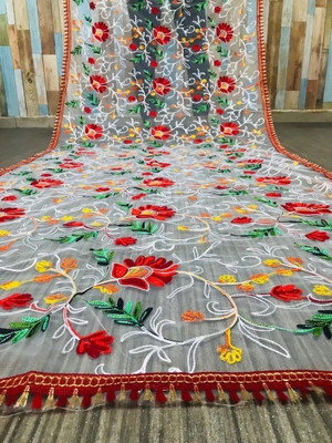 Avantrys Net Embroidered Women Dupatta