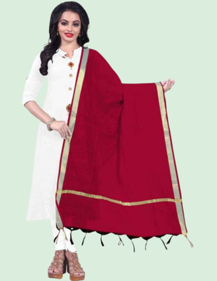 Draxstarr Cotton Silk Solid Women Dupatta