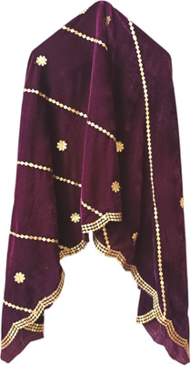 abhikart Velvet Embroidered Women Dupatta