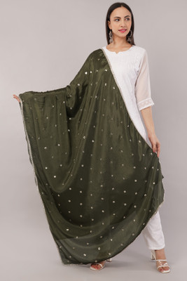 Negchaar Poly Chiffon Embroidered Women Dupatta