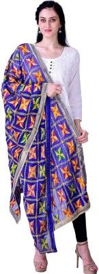 Kaps Phulkari Chiffon Embroidered, Floral Print Women Dupatta