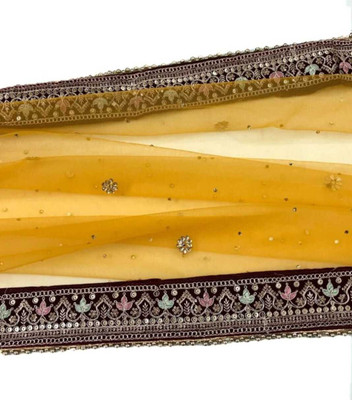 zaie Net Embroidered, Embellished Women Dupatta