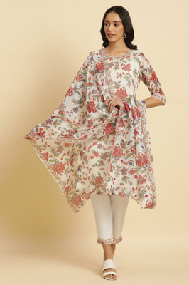 W Net Floral Print Women Dupatta