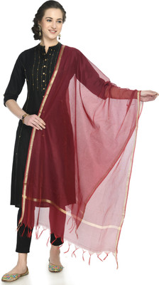 A R SILK HANDLOOM Poly Chanderi Self Design Women Dupatta