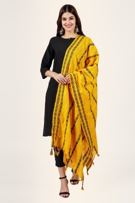 LIVVIE Cotton Silk Woven, Striped Women Dupatta