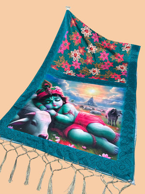 Bloviate Silk Blend Printed, Applique Women Dupatta