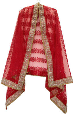 RGJ Net Embroidered, Embellished Women Dupatta