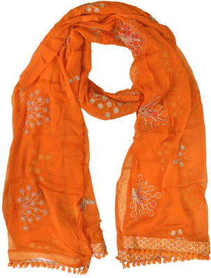 WHITEHEAVEN Chiffon Embroidered Women Dupatta