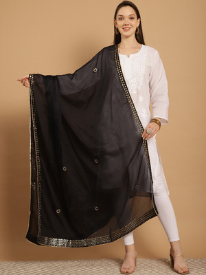 JABAMA Poly Crepe Self Design Women Dupatta