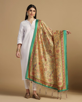 kaizen International Pure Silk Printed Women Dupatta