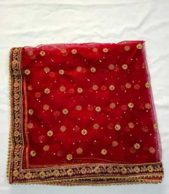 SHLOK FASHIONS Net Embroidered, Self Design Women Dupatta