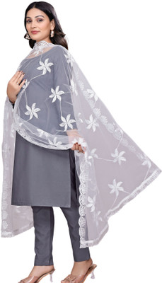 Sekmany Net Embroidered Women Dupatta