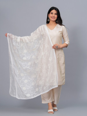 Stylum Poly Chanderi Embroidered Women Dupatta