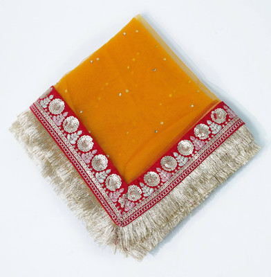 MS CREATIONS Net Embroidered, Embellished Women Dupatta