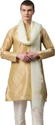 WEAVERS VILLA Silk Blend Striped Men Dupatta