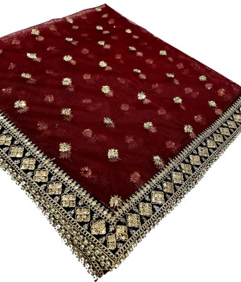 HOC Net Embroidered Women Dupatta