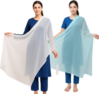 AL JAWHRA Chiffon Solid Women Dupatta