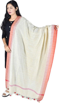 Queen silk Khadi Cotton Solid Women Dupatta