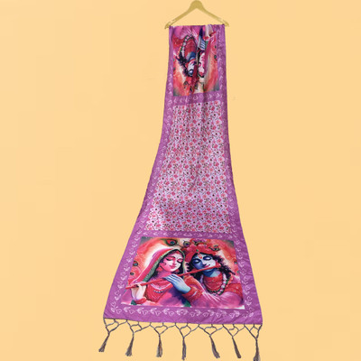Bloviate Silk Blend Printed, Applique Women Dupatta