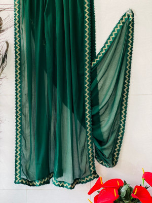 DHRUVISH Chiffon Self Design Women Dupatta