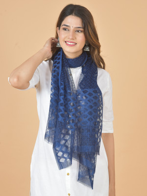 Nakoda Creation Net Self Design Women Dupatta