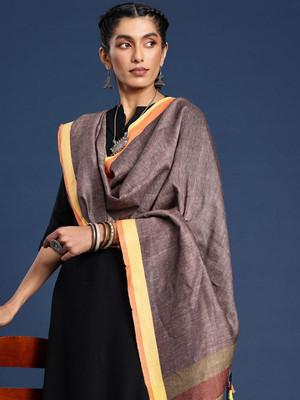 Taavi Cotton Blend Solid Women Dupatta