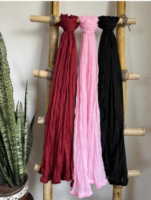 Nakoda Creation Cotton Blend Solid Women Dupatta