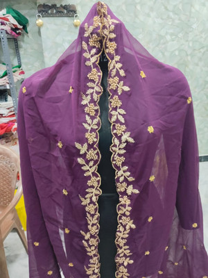 Sai Creation Georgette Embroidered Women Dupatta