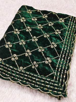 Smileyfashion Velvet Embroidered Women Dupatta