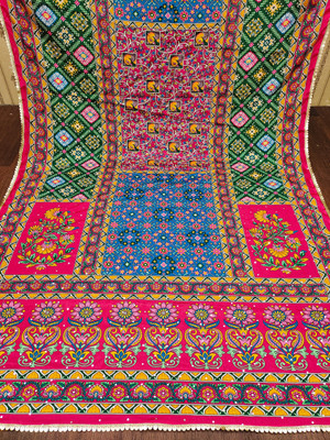 Samrthyafashion Silk Blend Printed Blouse Material