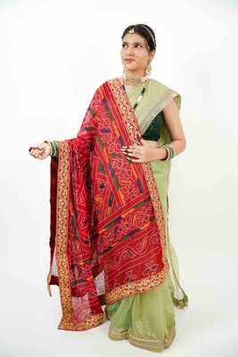Avilhara Poly Georgette Embroidered Women Dupatta