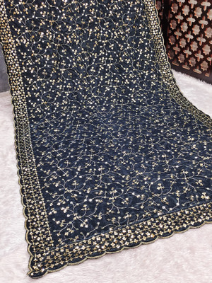 Smileyfashion Velvet Embroidered Women Dupatta