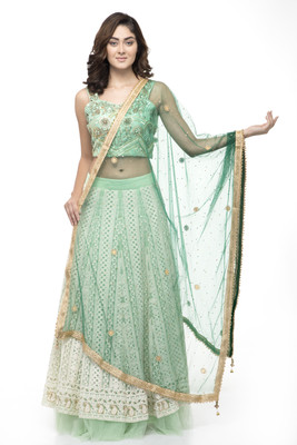 A R SILK Net Embellished Women Dupatta