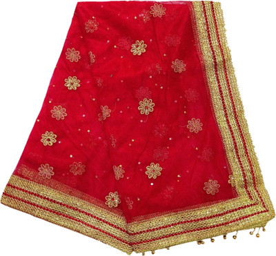 Navsha Creations Net Embroidered Women Dupatta