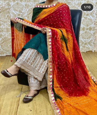 TMT HUB Silk Blend Self Design, Geometric Print Women Dupatta