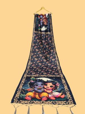 Bloviate Silk Blend Printed, Applique Women Dupatta