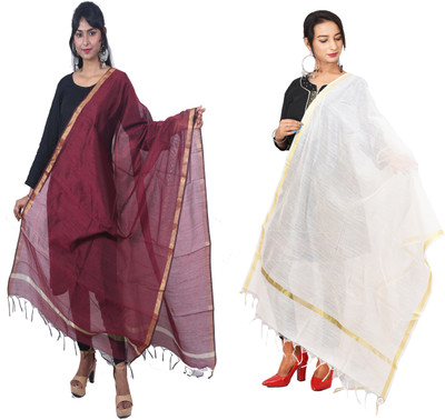 KLORIX Silk Blend Solid Women Dupatta