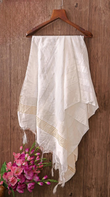 HouseOfCommon Nylon Embellished, Self Design, Striped Women Dupatta